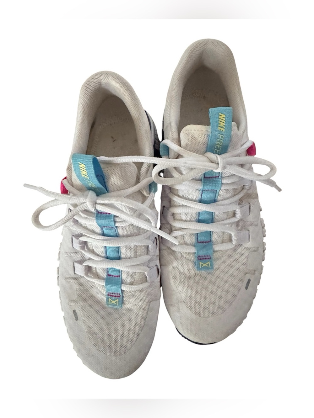 Nike Free Metcon 5 Women's Workout Shoes White/Aquarius Blue Size 8.5 - Picture 6 of 10